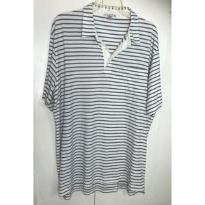 Peter Millar Polo Shirt Men's XL White Black Striped Performance Augusta Golf